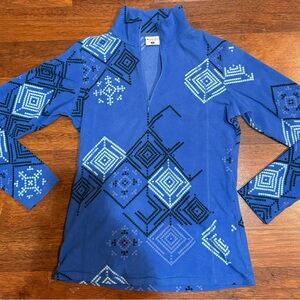 Columbia Blue Patterned Fleece Pullover